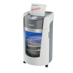 Document shredder LEITZ IQ OPTIMAX OFFICE P5 with waste Bin