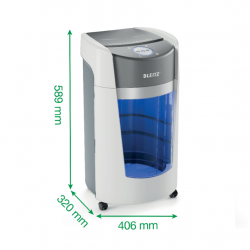 Document shredder LEITZ IQ OPTIMAX OFFICE P5 with waste Bin