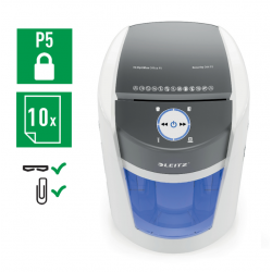 Document shredder LEITZ IQ OPTIMAX OFFICE P5 with waste Bin