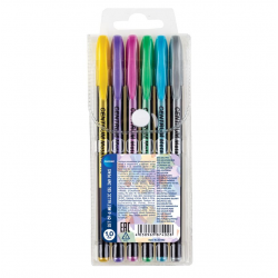 Gel pen set CENTRUM METALLIC 6 pcs 1.0mm