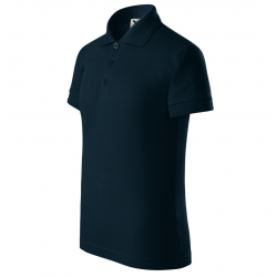 Short sleeve polo shirt for school, dark blue, MALFINI PIQUE POLO
