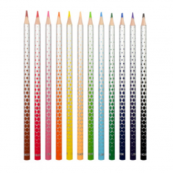 Colored pencils with eraser KORES MAGIC, 12 colors