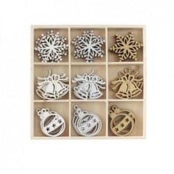 Wooden Christmas decorations, various shapes