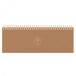 Horizontal desk calendar MEMO ECO CARDBOARD 2026, light brown color