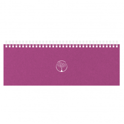 Horizontal desk calendar MEMO ECO CARDBOARD 2025, pink color