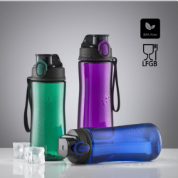 Gertuvė COLORISSIMO TRITAN, plastikinė 550ml, raudonos sp.