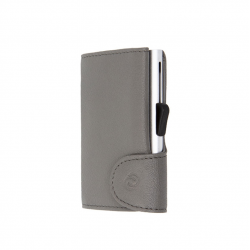 Wallet/card holder C-SECURE Anti-RFID, leather, 68x95x18mm, grey color