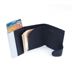 Wallet/card holder C-SECURE Anti-RFID, leather, 68x95x18mm, grey color