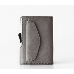 Wallet/card holder C-SECURE Anti-RFID, leather, 68x95x18mm, grey color
