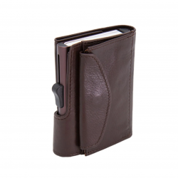 Wallet/Cardholder C-SECURE XL Anti-RFID, leather, 70x100x125 mm, dark brown color