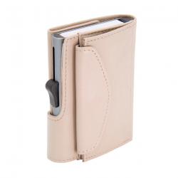 Wallet/Cardholder C-SECURE XL Anti-RFID, leather, 70x100x125 mm, cream color