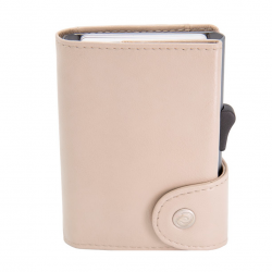 Wallet/Cardholder C-SECURE XL Anti-RFID, leather, 70x100x125 mm, cream color