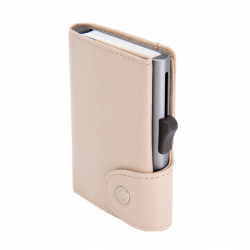 Wallet/Cardholder C-SECURE XL Anti-RFID, leather, 70x100x125 mm, cream color