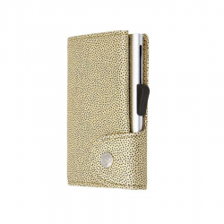 Wallet/Cardholder C-SECURE Anti-RFID, leather, 68x95x18mm, gold color