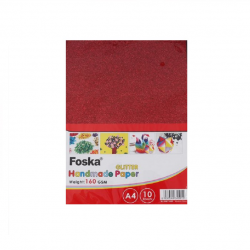 Dekoratyvinis blizgus popierius FOSKA 160g A4 įp.10 spalvų