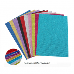 Corrugated decorative glossy paper FOSKA, 270g, A4, pack of 10 colors