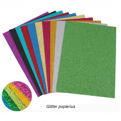 Glossy decorative paper FOSKA, 160g, A4, pack of 10 colors
