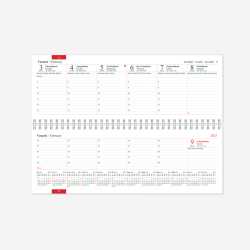 Horizontal Desk Calendar MEMO ECO CARDBOARD 2025, Black