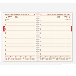 Darbo knyga - kalendorius SENATOR SPIREX DAY 2025m., A4, t. rudos sp.