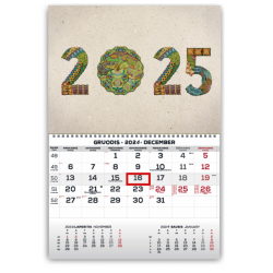 Wall-Mounted Calendar, Single-Part MONO 30x42 cm