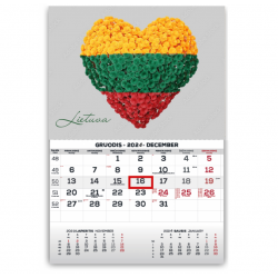 Wall-Mounted Calendar, Single-Part MONO 30x42 cm