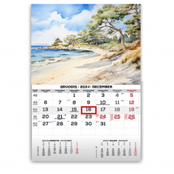 Wall-Mounted Calendar, Single-Part MONO 30x42 cm