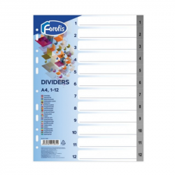 Indices for binders A4 1-12 FOROFIS, single-color