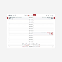 Notebook calendar KANCLERIS SPIREX DAY 2023, 155x200mm, bordeaux