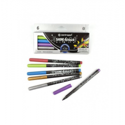 Markers for drawing on black paper CENTROPEN, 6 colors