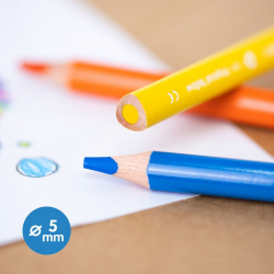 Triangular colored pencils with sharpener MILAN JUMBO, 12 colors