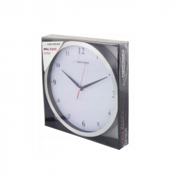 Wall clock ESPERANZA DETROIT 30cm white, aluminum frame, silent movement