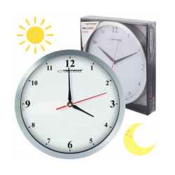 Wall clock ESPERANZA DETROIT 30cm white, aluminum frame, silent movement
