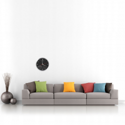 Wall clock ESPERANZA WASHINGTON 30cm black, aluminum frame, silent movement + thermometer + hygrometer