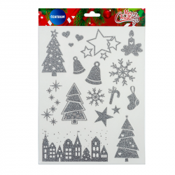 Stickers Christmas window decoration CENTRUM silver color