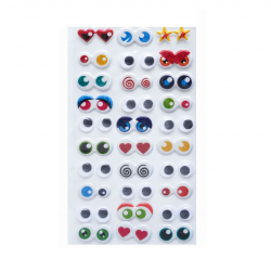 Adhesive eyes various ALIGA, 30 pcs