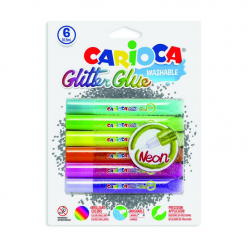 Glitter glue CARIOCA 6 neon colors