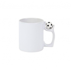 Mug with football ball white, sublimation