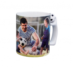 Mug with football ball white, sublimation