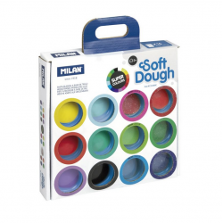 Modeling clay MILAN, 16 colors x 30g (8 basic + 4 neon + 4 metallic)