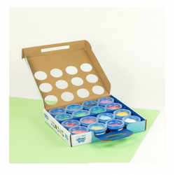 Modeling clay MILAN, 16 colors x 30g (8 basic + 4 neon + 4 metallic)
