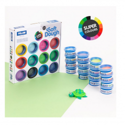 Modeling clay MILAN, 16 colors x 30g (8 basic + 4 neon + 4 metallic)