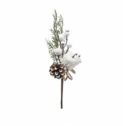 Decoration - Christmas branch with pine cone