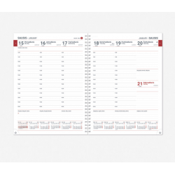 Darbo knyga - kalendorius FUTURA SPIREX WEEK 2025m., A4, raudonmedžio sp.