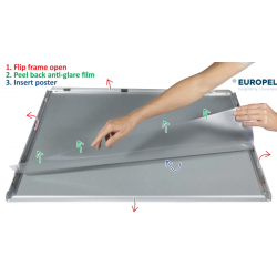 Hanging advertising frame A1 (594x840) with 25mm snap edges, aluminum frame CLICK