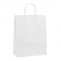 Paper gift bag 24x11x31cm, white, 100g