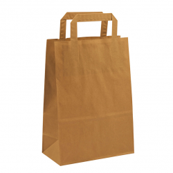 Paper gift bag 18x8x22cm, brown, 70g