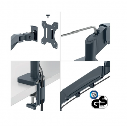 Dual monitor and laptop arm LEITZ ERGO, grey