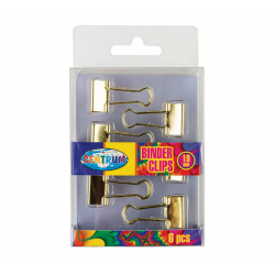 Binder clips 19mm CENTRUM, 6 pcs. gold