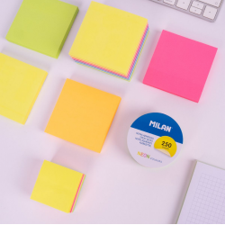 Sticky notes MILAN NEON round 67 mm, 250 sheets, 6 colors, pack of 18 pcs