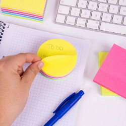 Sticky notes MILAN NEON round 67 mm, 250 sheets, 6 colors, pack of 18 pcs